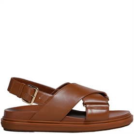 Marni Fussbett Sandaler, Gold Brown